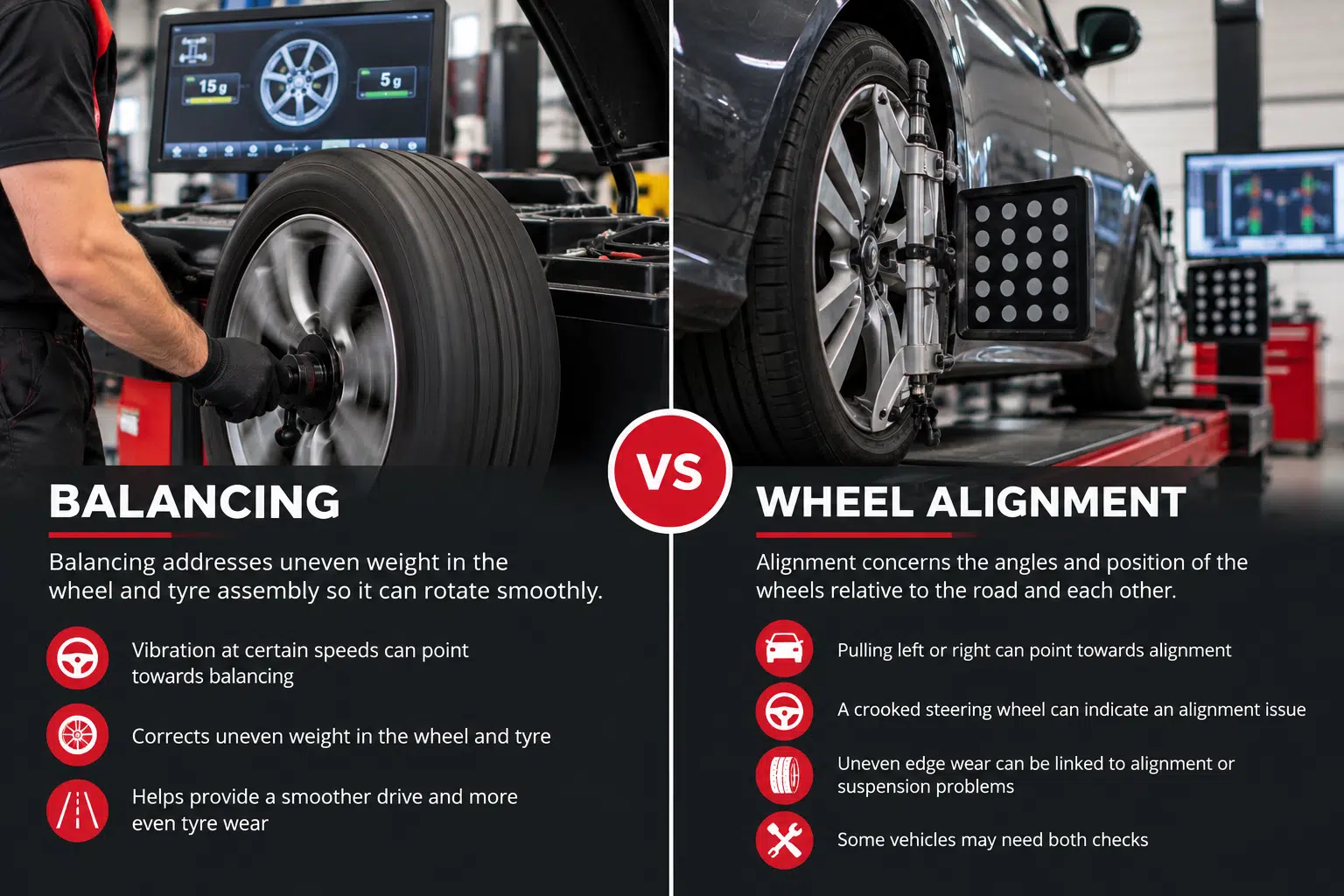 Wheel alignment and tyre balancing explained for drivers