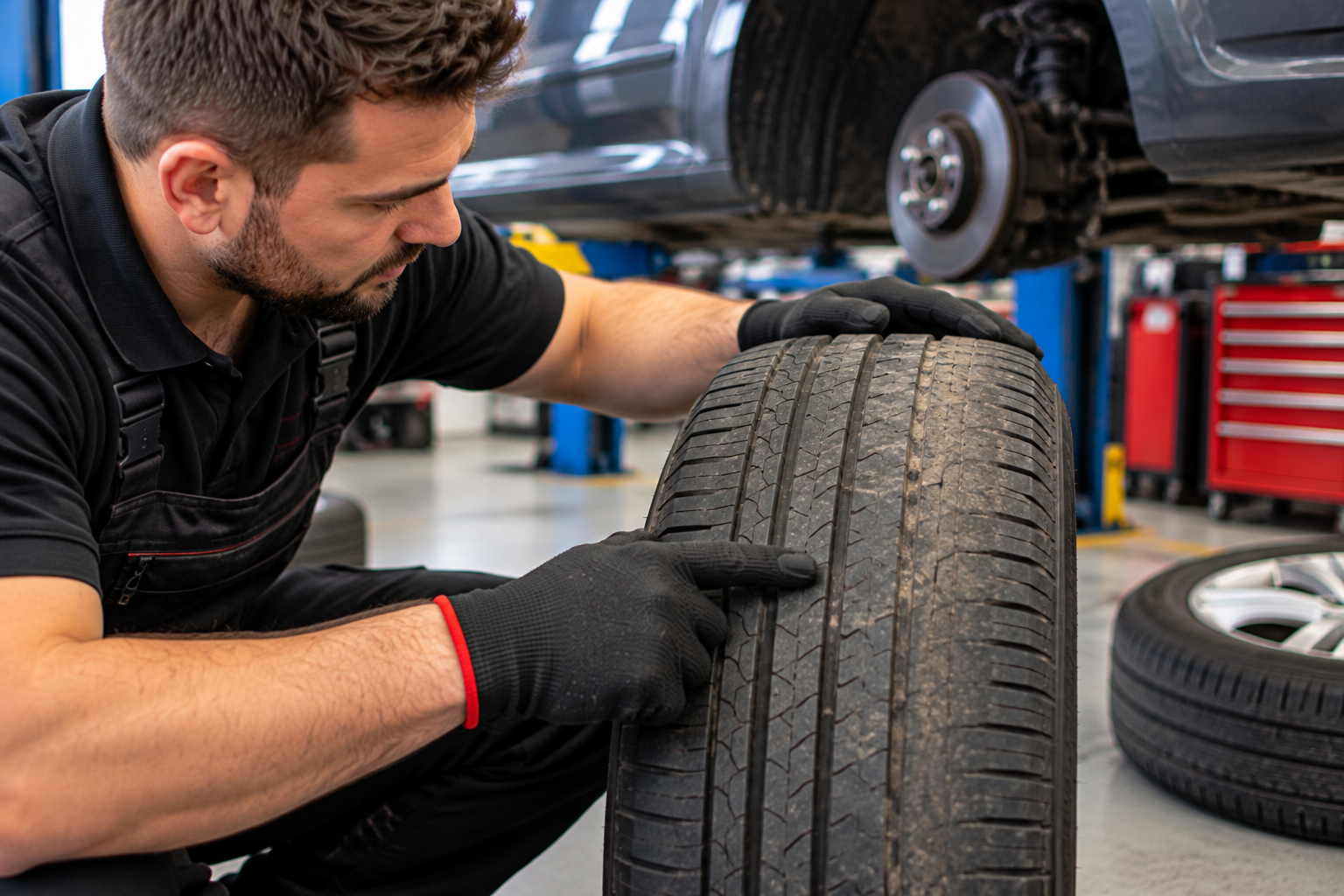 Tyre and vehicle condition inspection at AutoFix4u Garage