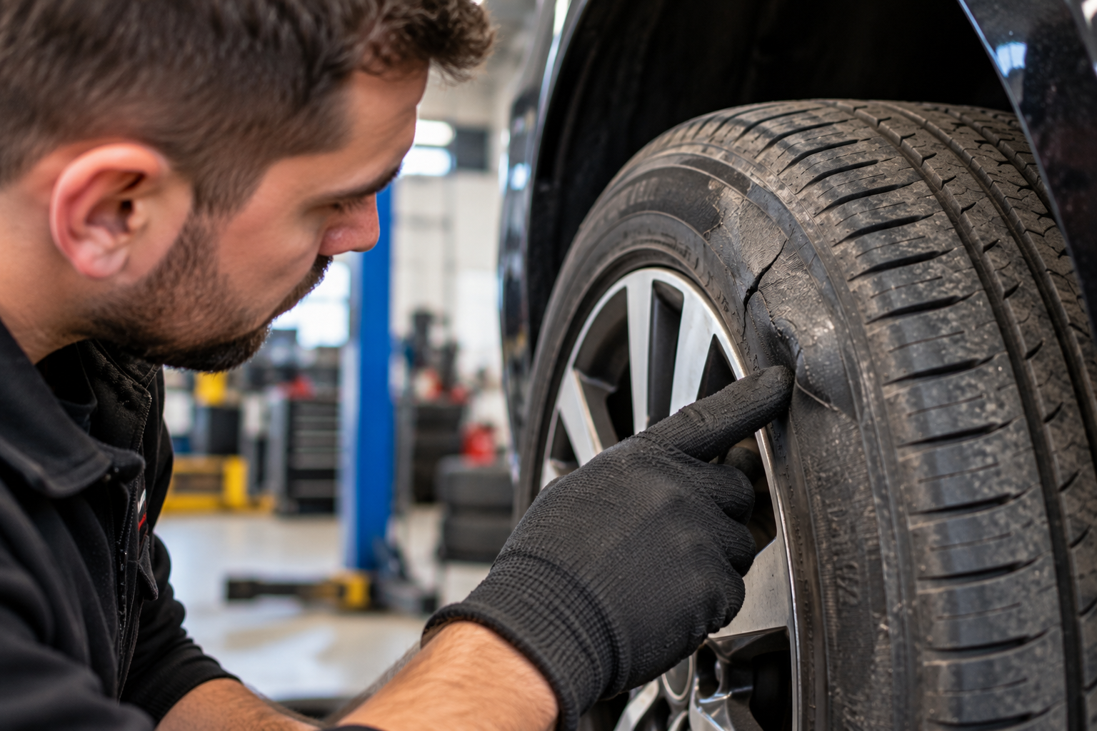 Tyre sidewall damage inspection in Lowestoft