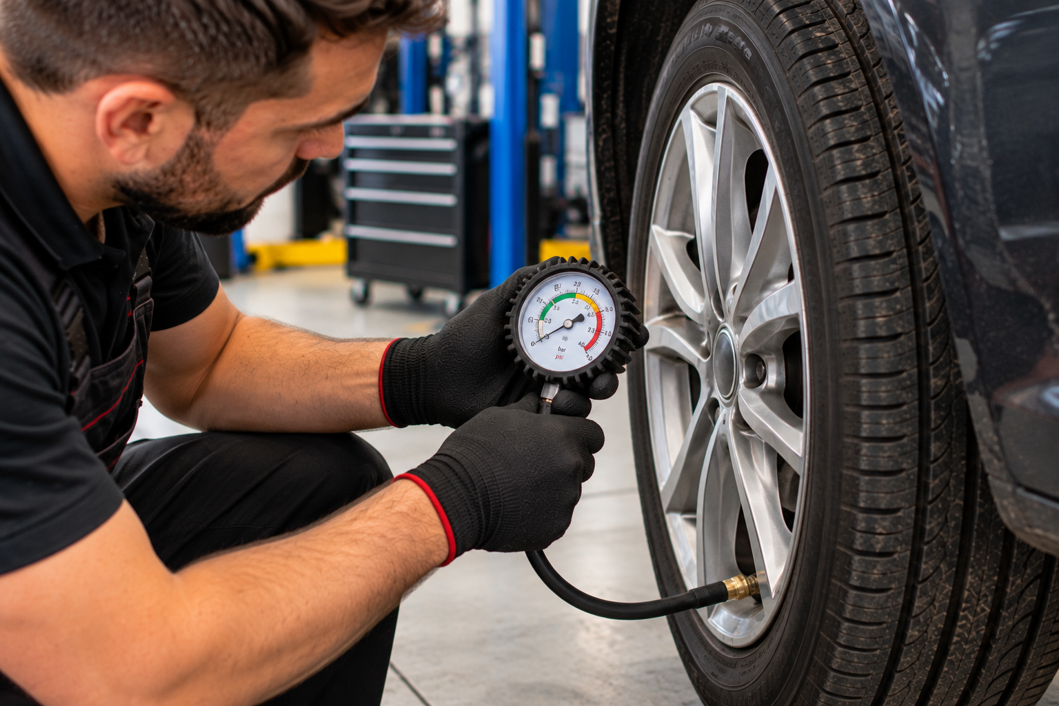 Slow pressure loss from a punctured tyre