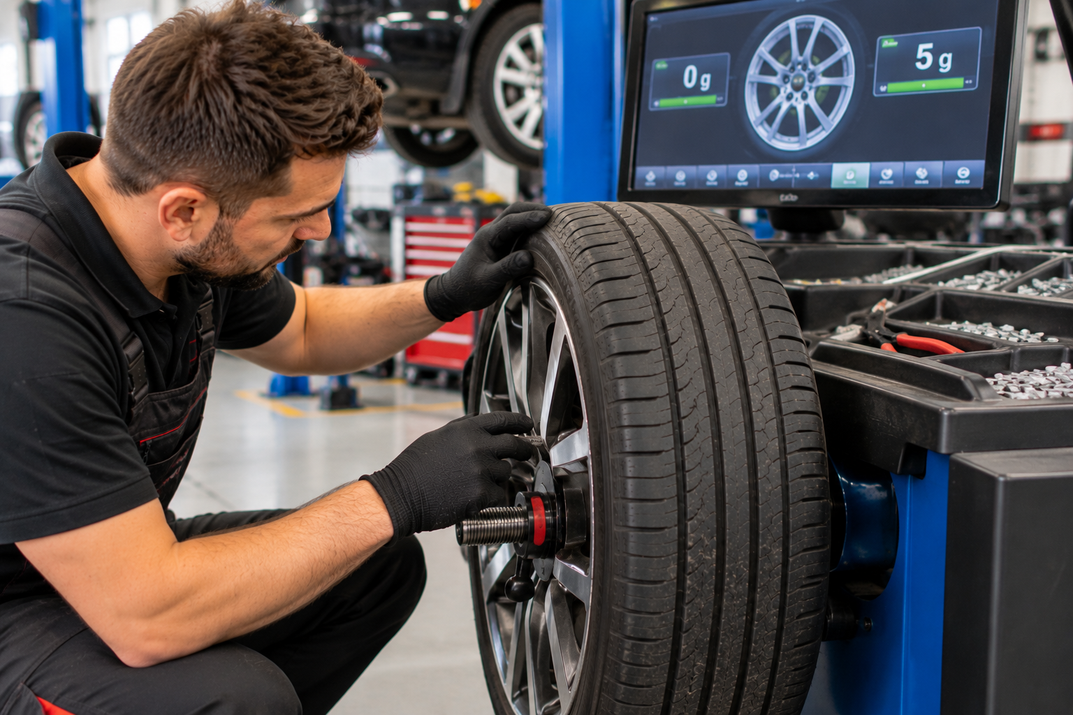 Professional wheel and tyre inspection at AutoFix4u Garage