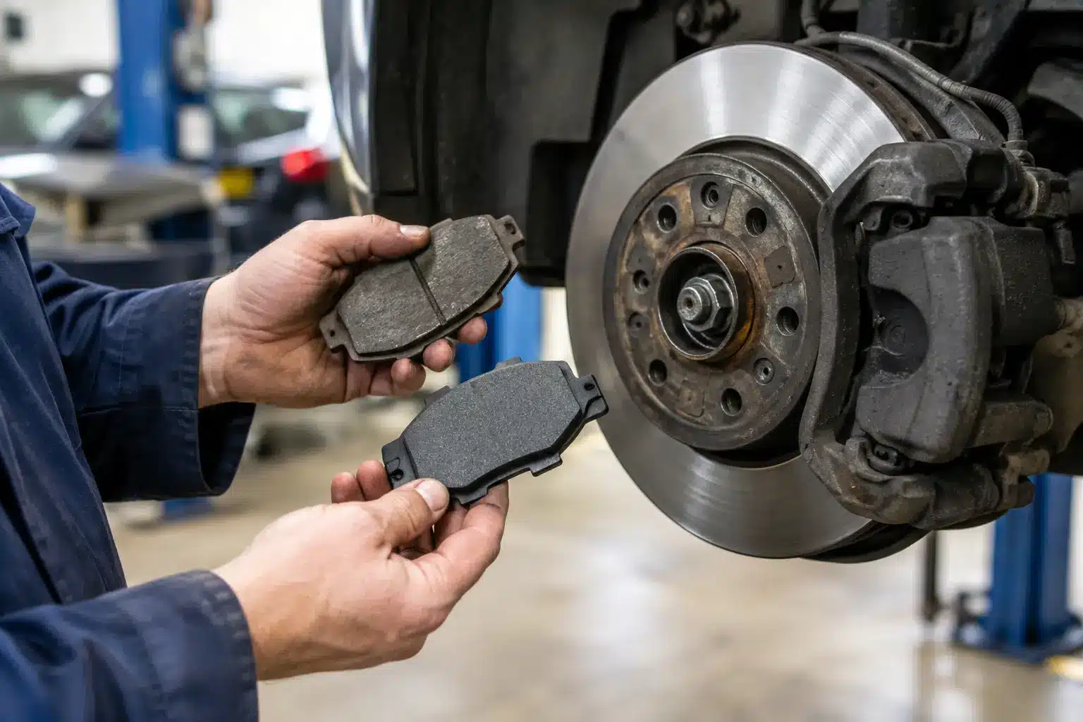 Brake suspension and steering inspection during a full car service