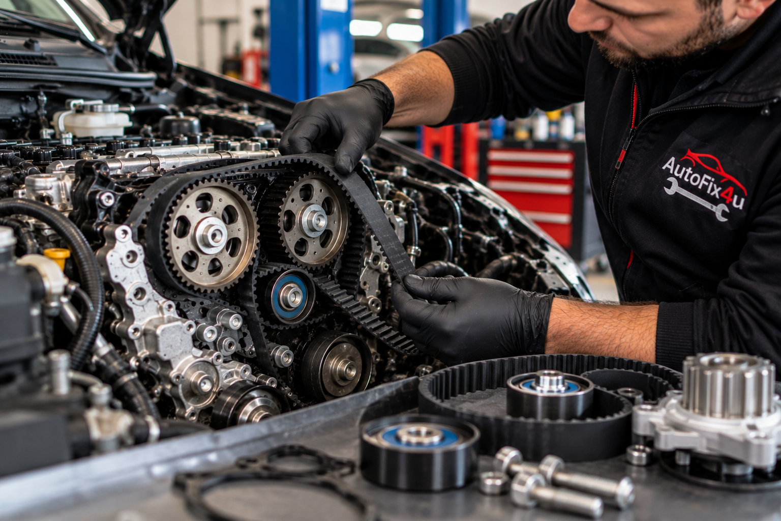 Workshop mechanical inspection for cambelt replacement